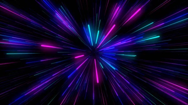 Ілюстрація Неонових Смуг Ліній Futuristic Background Traces Moving Fast Lights — стокове фото