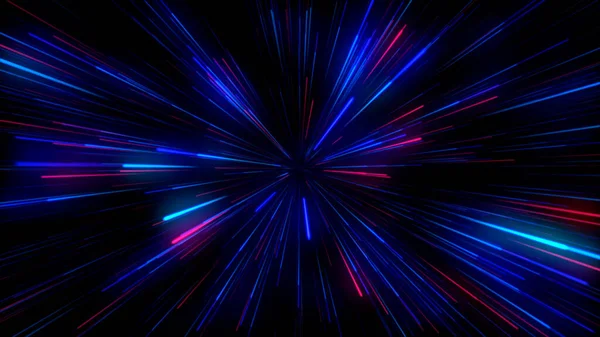 Soyut Mavi Kırmızı Işık Hareketi Arkaplanı Neon Stripes Lines Tasviri — Stok fotoğraf