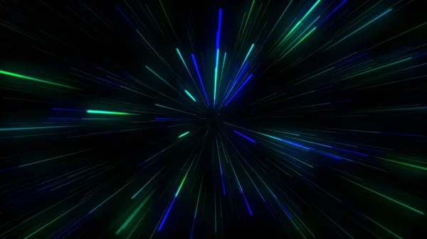 摘要蓝色绿色未来背景 蓝光和绿光运动背景 光彩夺目的数字线条技术 — 图库照片