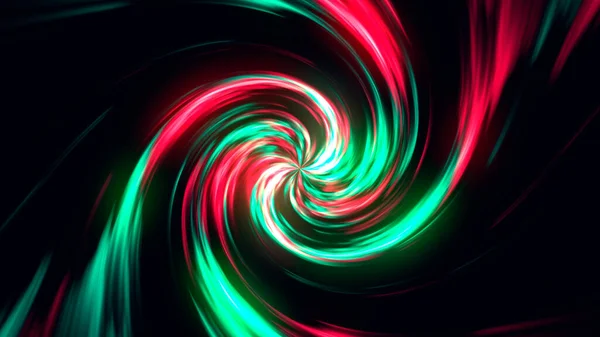 Illustration of red and green spiral abstract blured neon space background