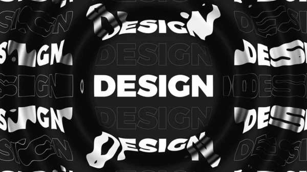 Bílý Text Design Černém Pozadí Černobílá Monochromatická Kinetická Typografie — Stock fotografie