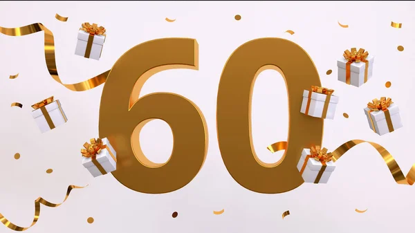 Gelukkige Jarige Verjaardag Feest Gouden Nummers Met Glitter Gouden Confetti — Stockfoto