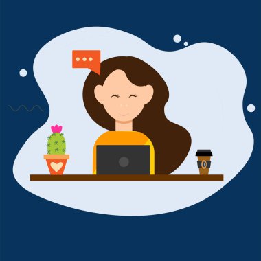 Kadınların düz vektör çizimleri