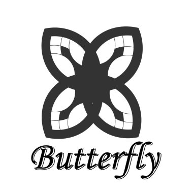  Soyut kelebek gradyan logo dizayn şablonu