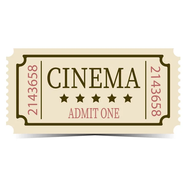 Biglietto Del Cinema Retrò Isolato — Vettoriale Stock