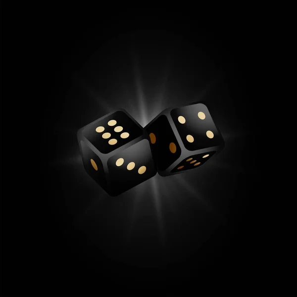 Fond Casino Avec Des Cubes Noirs Brillants — Image vectorielle