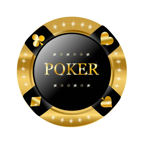 Poker Chip Casino Chip Vector Illustration — Image vectorielle