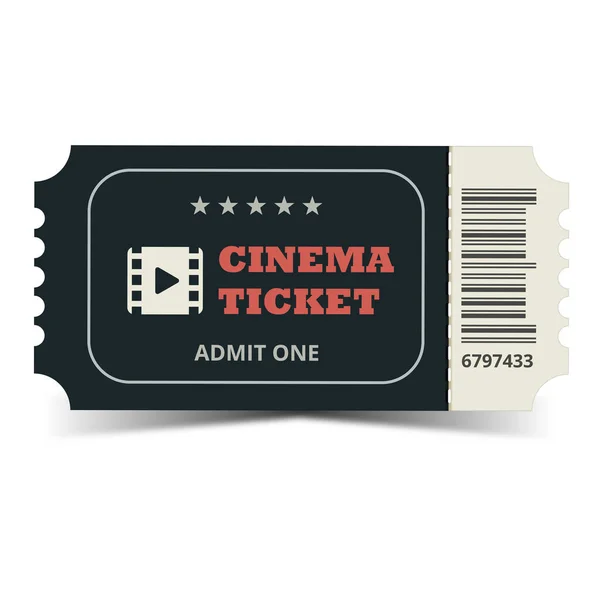Biglietto Del Cinema Sfondo Bianco Illustrazione Vettoriale — Vettoriale Stock