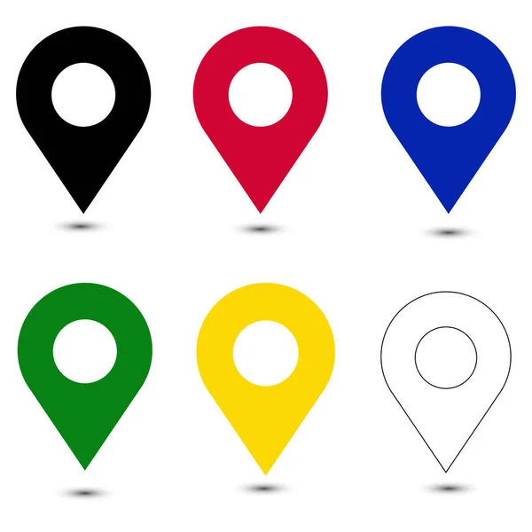 Definir Ícones Ponto Mapa Ícones Localização Sinal Pino Mapa Ilustração —  Vetores de Stock