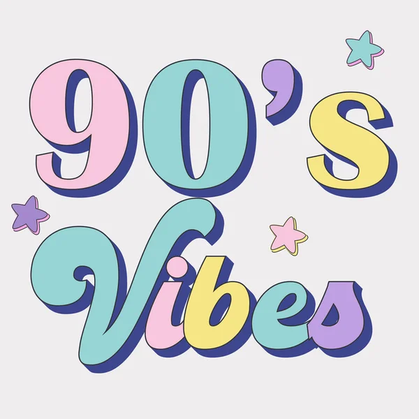 90S Vibes Happy 90S Retro Y2K Vintage Old School Girl — Vector de stock