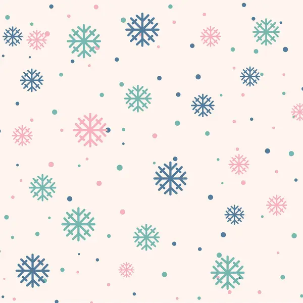 Christmas Seamless Pattern Snowflakes Abstract Background White Snowflakes Vector Illustration — Stock Vector