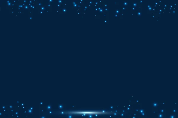 Fondo Brillo Azul Cielo Nocturno Las Partículas Brillantes Vuelan Hacia — Vector de stock