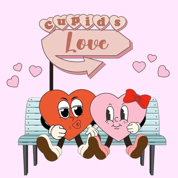 Hoş Kalpli Harika Posterler Var Aşk Konsepti Sevgililer Günün Kutlu — Stok Vektör