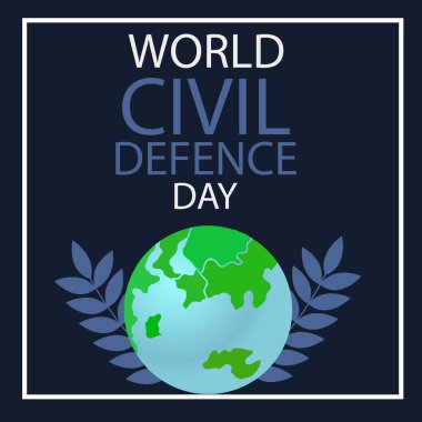 Dünya Sivil Savunma Günü. Arkaplan, Poster, Banner, Reklam ve Tebrik Kartı için vektör tasarımı