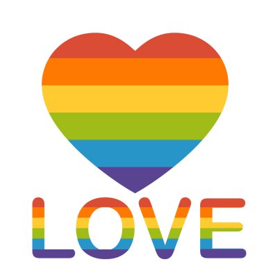 LGBT kalbi beyaz arkaplanda izole edildi. LGBTQ. LGBT gurur topluluğunun sembolü. Gökkuşağı. Sosyal medya paylaşımı, hikayeler, LGBT gökkuşağı bayrağıyla poster şablonu.