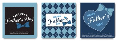 Modern kağıt kesiminde Babalar Günü tebrik kartları seti. Bayrak, moda reklamları, poster, broşür, sosyal medya, promosyon için Babalar Günü resmi