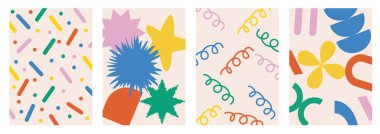 Saf, oyuncu, soyut şekiller, arka planlar. Acımasız, çağdaş çember oval dalga desenleri. Geometrik posterler modaya uygun eski barbarlık tarzında. Modern İsviçre tasarımı estetik. Estetik tasarım