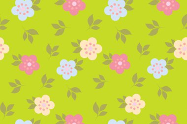 Dekoratif çiçekler ve yapraklarla soyut, dikişsiz desen. Organik doğa arka planı şekillendirir. Kağıt kesiği kolaj tarzı. Kumaş, tekstil, duvar kağıdı ve ambalaj için modern vektör tasarımı.