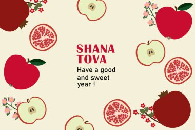 Rosh Hashana, Yahudi Yeni Yıl tebrik kartı, kapak, tatil web afişi, poster. Shana Tova. Moda Modern Sanat Tarzı Şablon Tasarımı Tebrik Kartı, Kapak, Tatil Web Afişi, Poster.