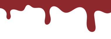 Tatlı tasarımları ve yemek çizimleri için beyaz arka planda çikolata damlatan kenar. Tatlı ve pastane reklamları