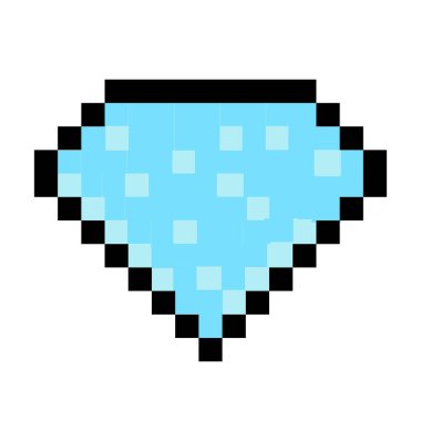 Pikselin mavi elması eski oyun stili ve koleksiyon ürünü tasarımlı. Oyun arayüzü, pikselleştirilmiş yaşam çubuğu ve menü düğmesi. Düğme 8 bit piksel