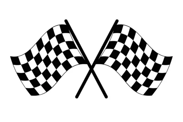 Beyaz arka planda siyah ve beyaz kareli yarış bayrakları bir yarışı başlatmayı ya da bitirmeyi simgeliyor.