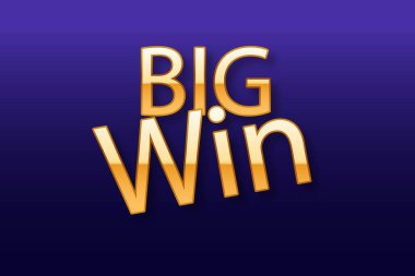 Zaferi, başarıyı, başarıyı ve ikramiyeyi sembolize eden canlı mor arkaplan üzerine büyük bir altın metin.