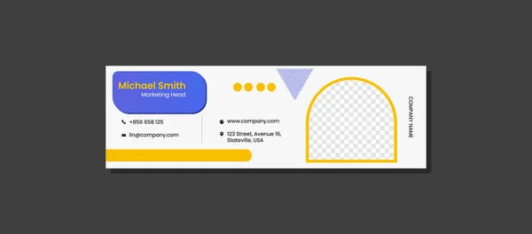 Design Der Mail Signatur Mail Fußzeile Und Persönliches Social Media — Stockvektor