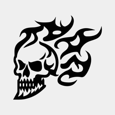 Yanan bir dövme tasarımı vektörü