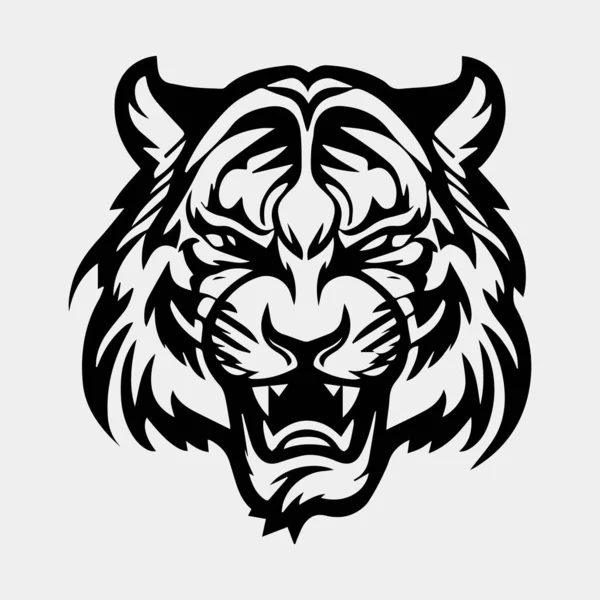 Tigerkopf Tätowierung Logo Maskottchen Design — Stockvektor
