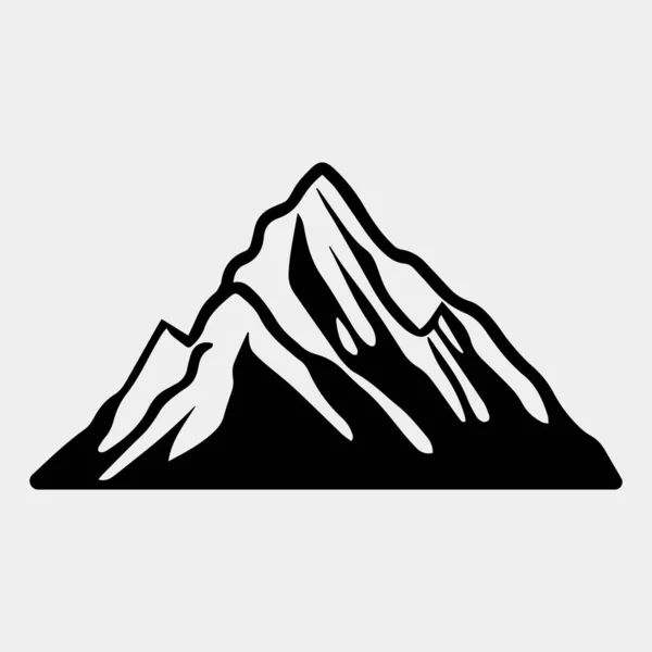 Горный Силуэт Векторная Икона Рокки Пикс Горы Хребта Черно Белая — стоковый вектор
