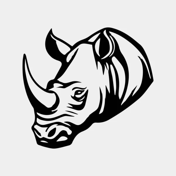 stock vector rhino head logo icon vector illustration template