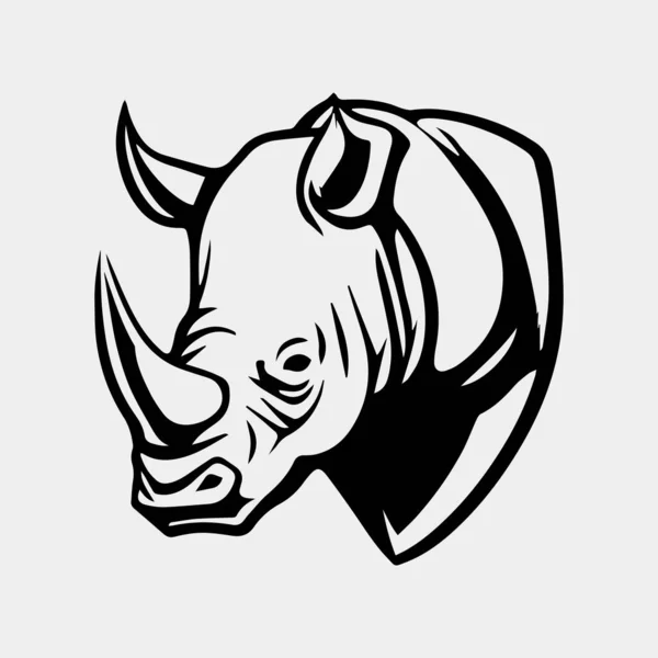 Cabeza Rinoceronte Logotipo Icono Vector Ilustración Plantilla — Archivo Imágenes Vectoriales
