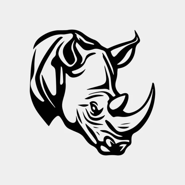 Modelo Ilustração Vetor Ícone Logotipo Cabeça Rinoceronte — Vetor de Stock