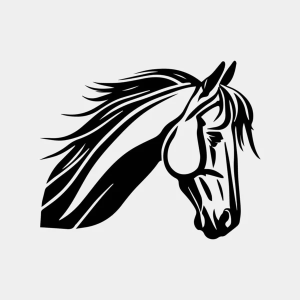 Vektorová Ilustrace Hlavy Koně Bílém Pozadí — Stockový vektor