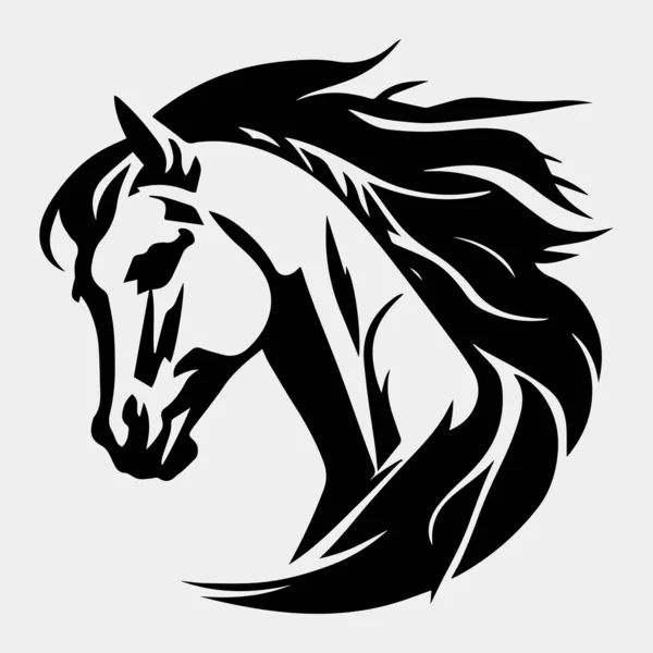 Pferdekopfvektorillustration Auf Weißem Hintergrund — Stockvektor