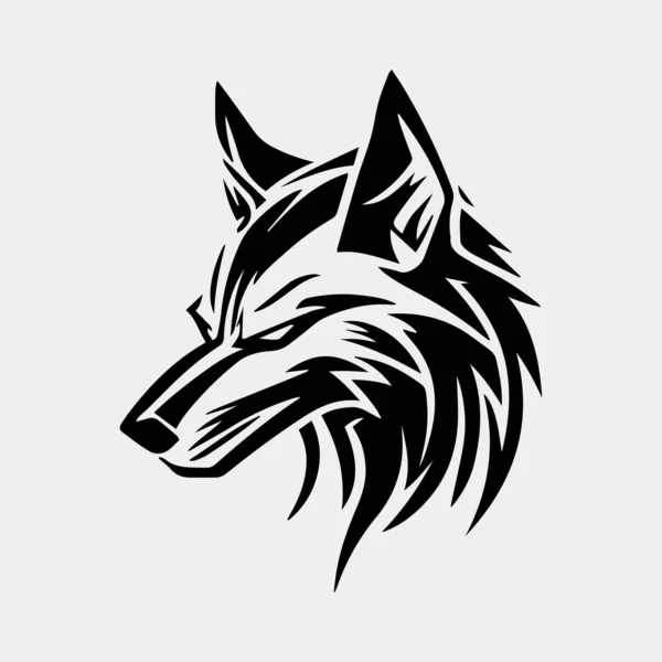 Kurt kafası silueti - vektör karakter maskotunu kes
