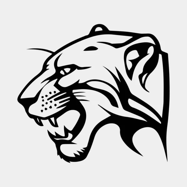 stock vector Animal Head - Panther - vector logo/icon illustration mascot