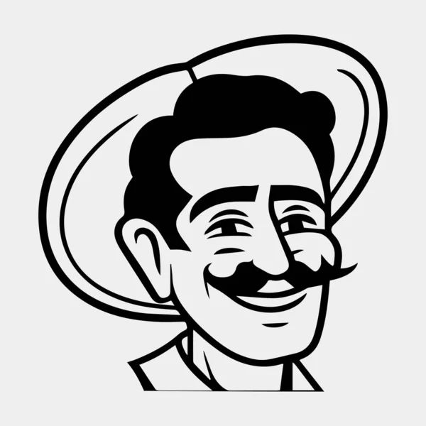 Mexicain Homme Dessin Animé Drôle Chef — Image vectorielle