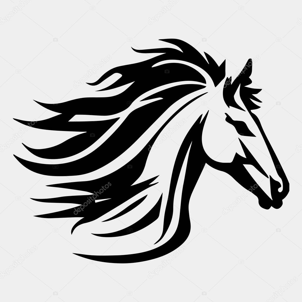 Horse head vector illustration on a white background