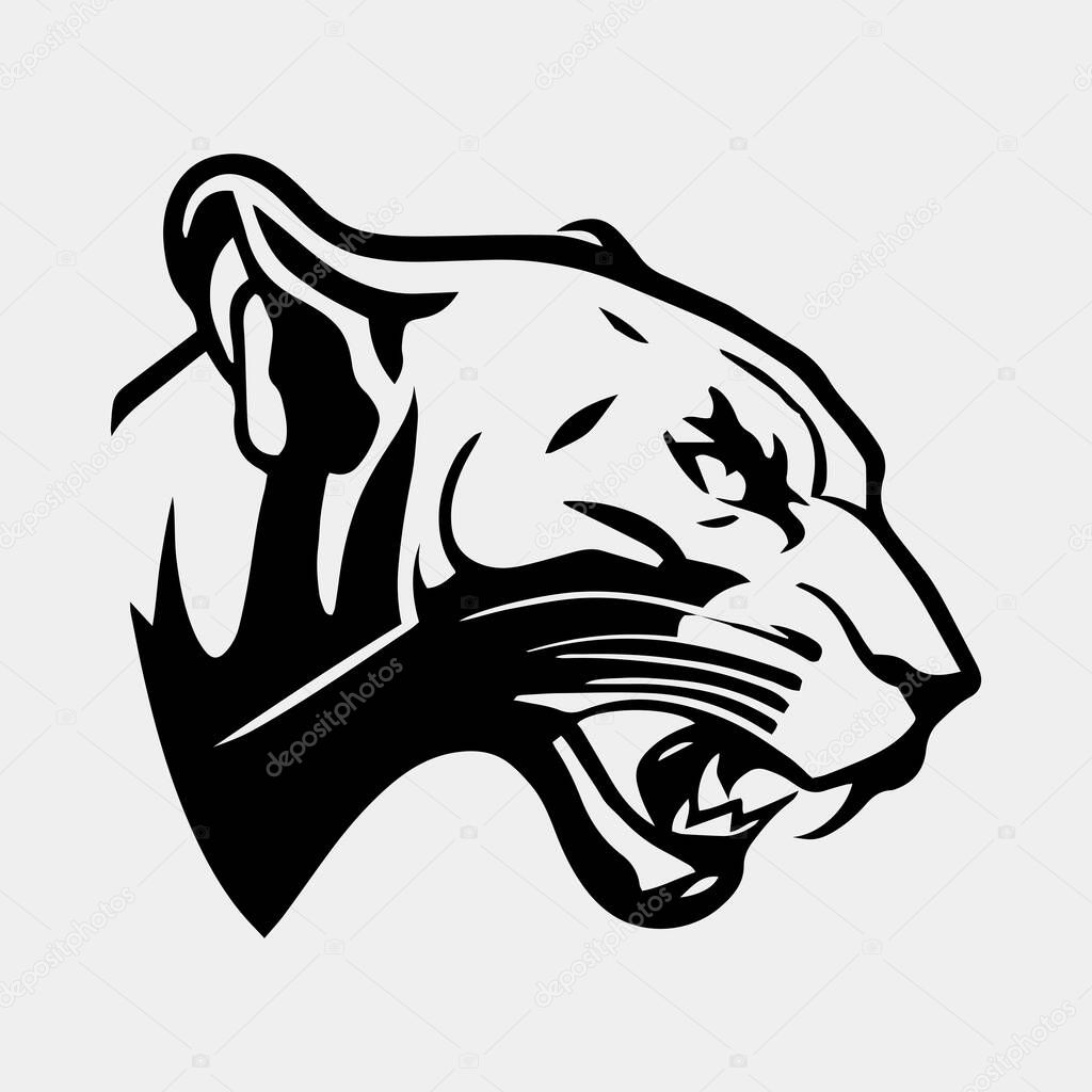 Animal Head - Panther - vector logo/icon illustration mascot