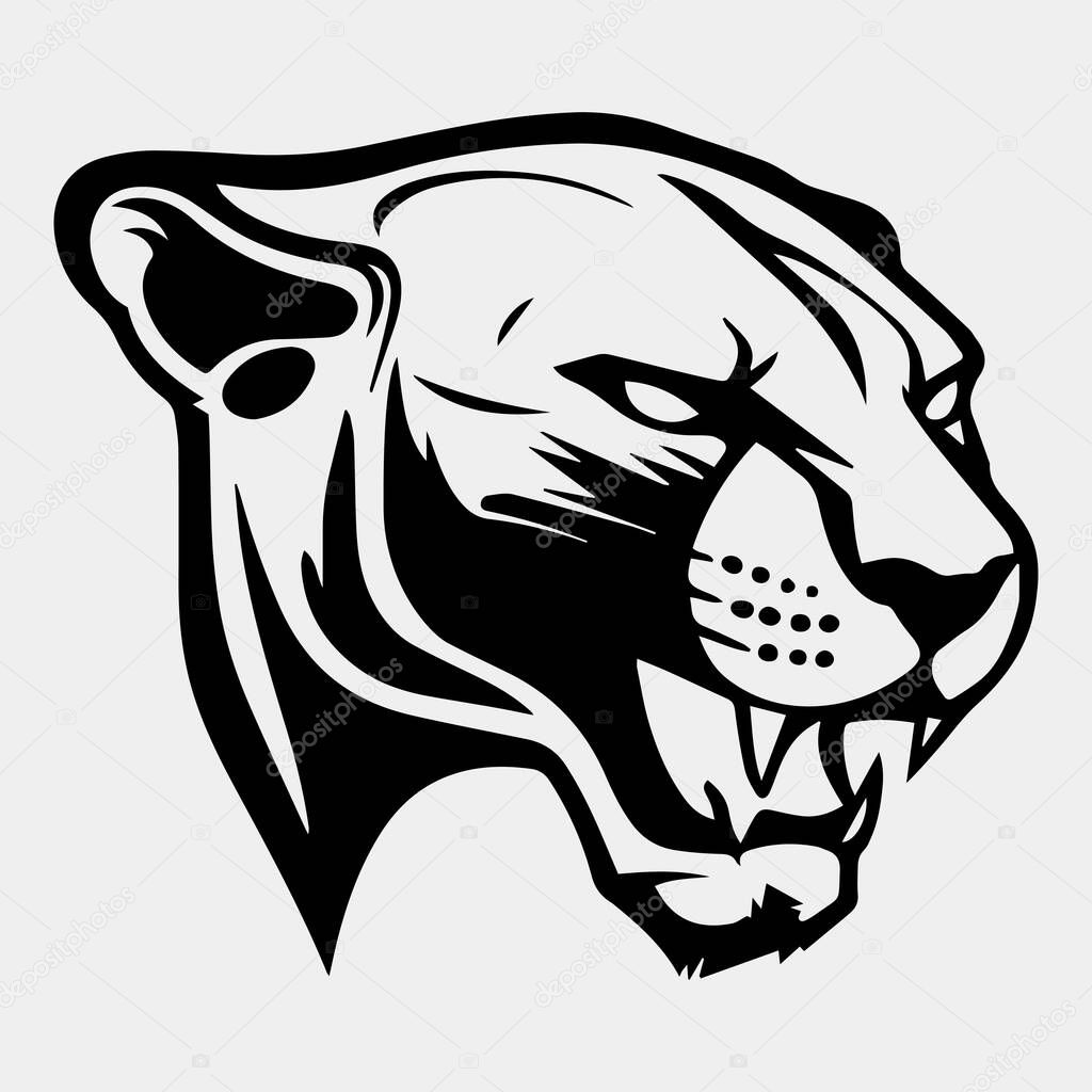 Animal Head - Panther - vector logo/icon illustration mascot