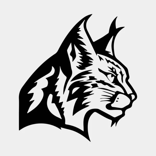 Wild Lynx Head Vector Logo Design — Stock Vector