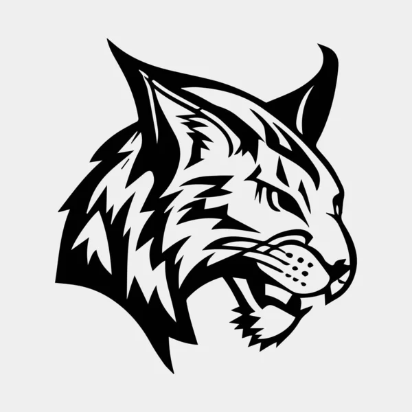 Vilda Lynx Head Vektor Logotyp Design — Stock vektor