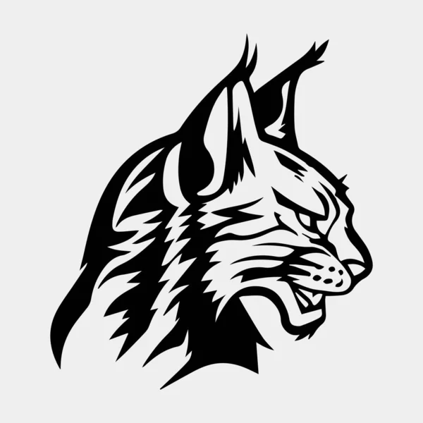 Wild Lynx Head Vector Logo Ontwerp — Stockvector