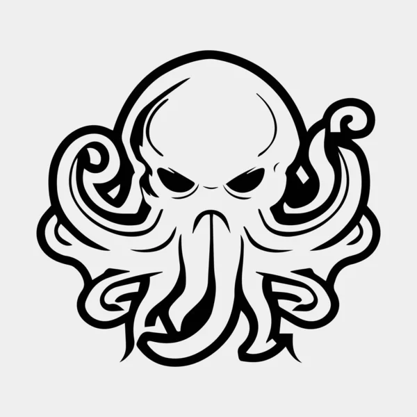 Idéia Projeto Logotipo Octopus Polvo Isolado Sobre Fundo Branco — Vetor de Stock