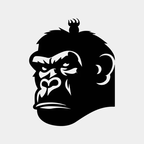 Gorila Enojado Símbolo Silueta Vector Diseño Aislado — Archivo Imágenes Vectoriales