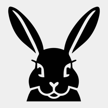 Tavşan başı logo simgesi baş vektörü