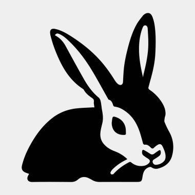 Tavşan başı logo simgesi baş vektörü