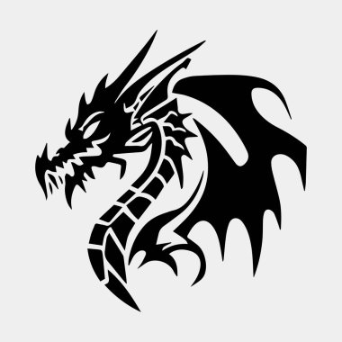 Dragon vektör resimleme logo şablonu